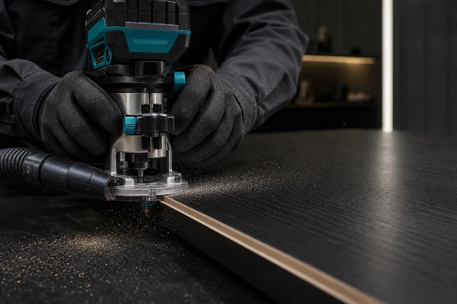 A craftsperson finishing an edge with a MINLI tool